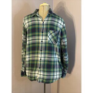 American Eagle Men's Seriously Soft Green Plaid Button Up Shirt Classic Fit XL